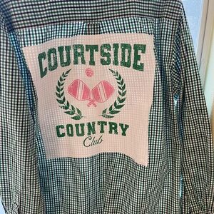 Pickle ball theme Checkered Courtside Country Club Shirt